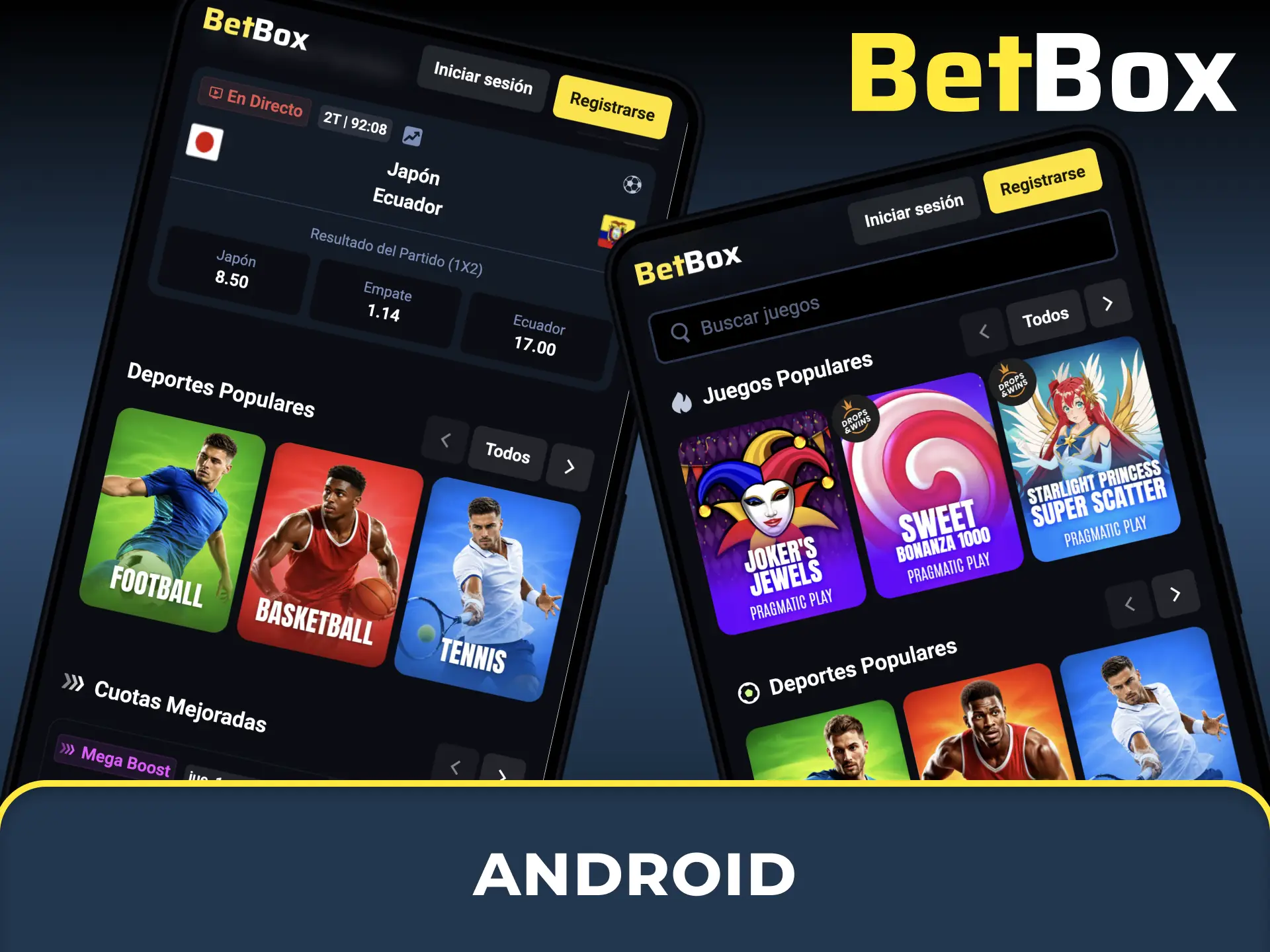 Descargá la app oficial para Android y llevá toda la diversión del casino en tu celular con BetBox Casino.